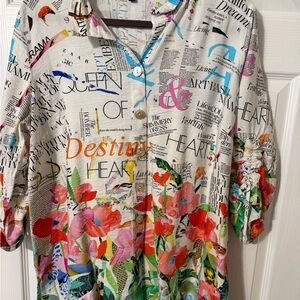 John Mark Multicolor Graphic Long Sleeve Top